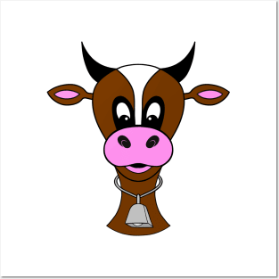 COW Farmer Cute Brown Cow Posters and Art